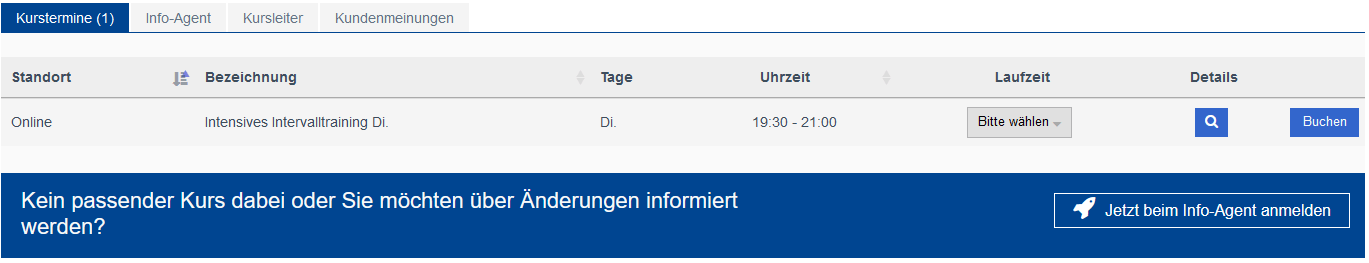 Buchungsportal Platzhalter-Intensives-Intervalltraining