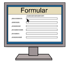 Bild vom Computer zum Formular ausfüllen