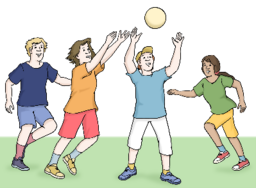 Kinderspielen mit einem Ball